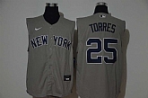 Yankees 25 Gleyber Torres Gray Nike Cool Base Sleeveless Jersey,baseball caps,new era cap wholesale,wholesale hats